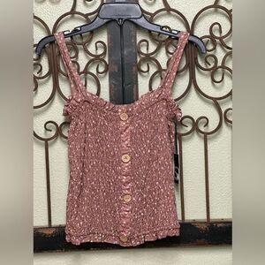 Liberty Love floral spaghetti strap smocked crop top